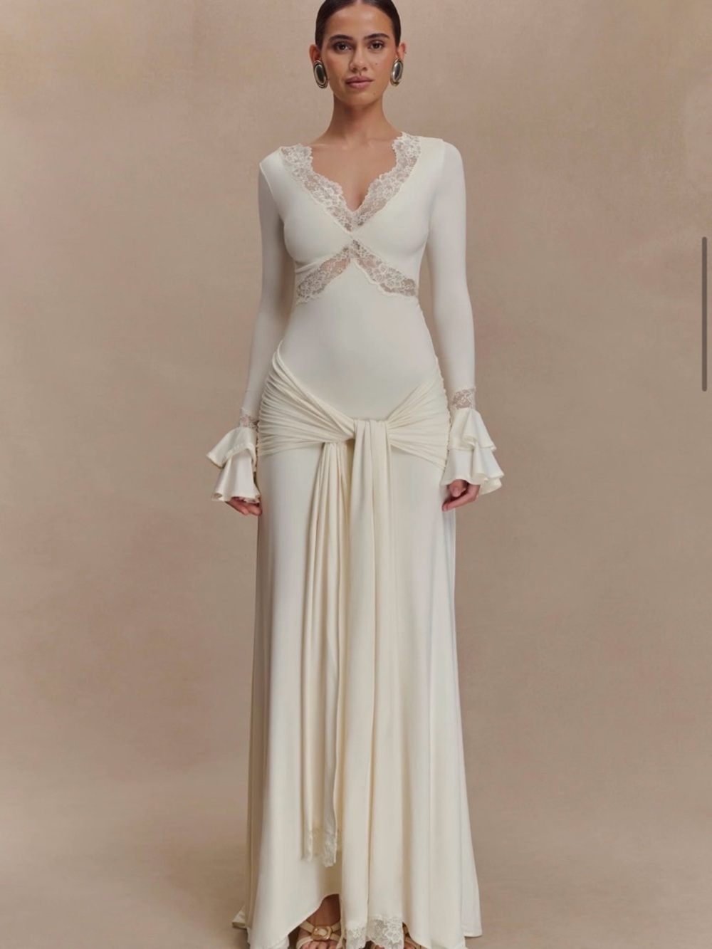 Meshki Electra Lace Maxi Dress- Ivory